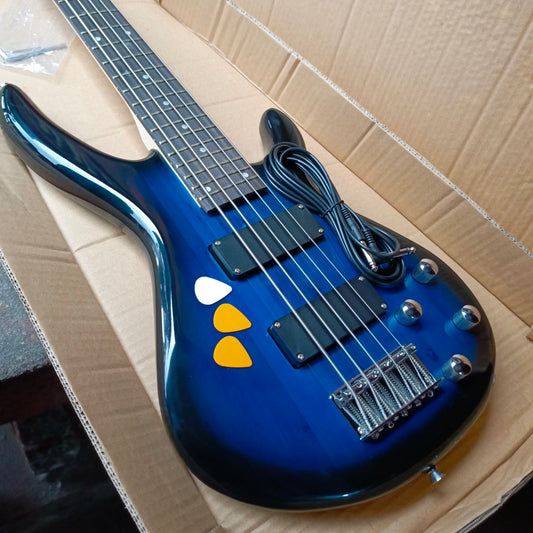 Premium 5-String 22-Flet Electric Bass Guitar with 4 volume knob  - Brand New