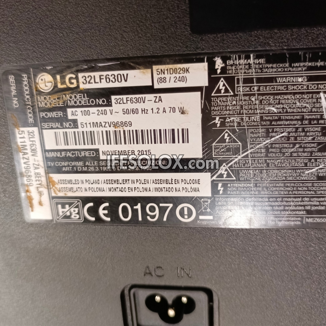 LG 32 Inch 32LF630V webOS 2.0 Smart Satellite Full HD 1080p LED TV with Built-in WiFi, Miracast - UK Used