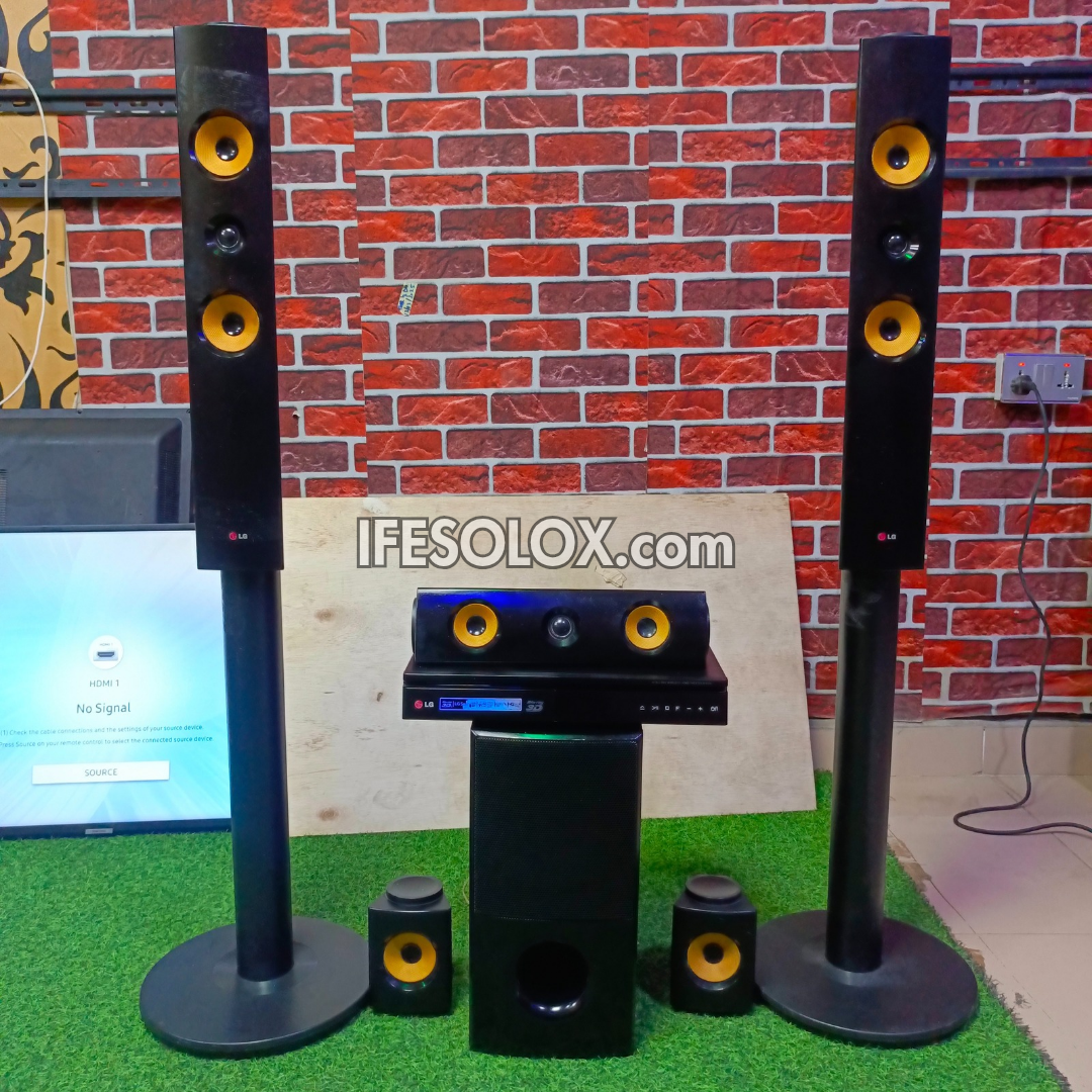 LG 5.1Ch 1200W Bluetooth Blu-ray 3D DVD Tower Home Cinema System (USB, FM radio, Optical, HDMI out) - Foreign Used