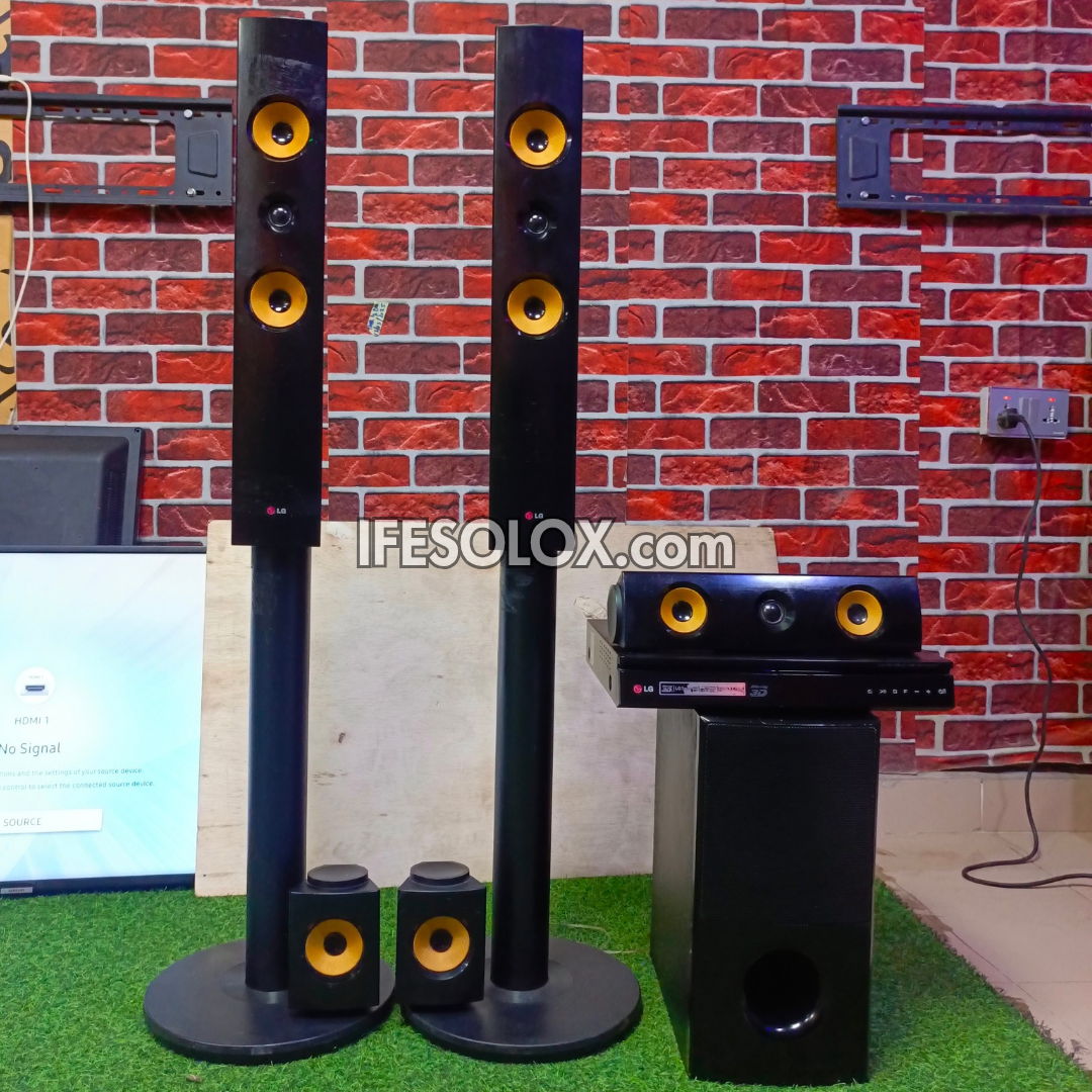 LG 5.1Ch 1200W Bluetooth Blu-ray 3D DVD Tower Home Cinema System (USB, FM radio, Optical, HDMI out) - Foreign Used