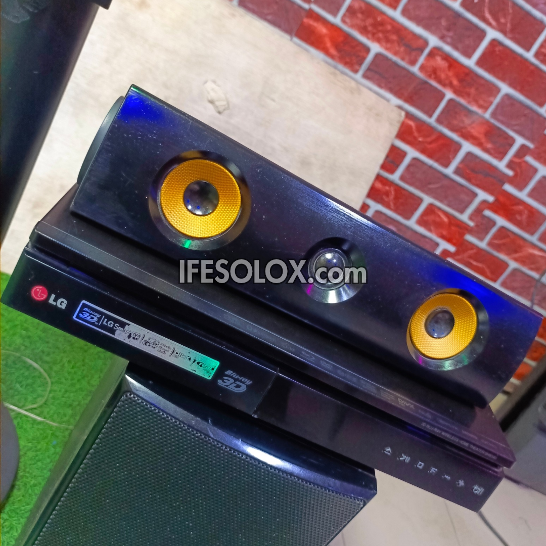 LG Standing 5.1Ch 1200W Bluetooth Blu-ray 3D DVD Tower Home Cinema System (USB, FM radio, Optical, HDMI out) - Foreign Used