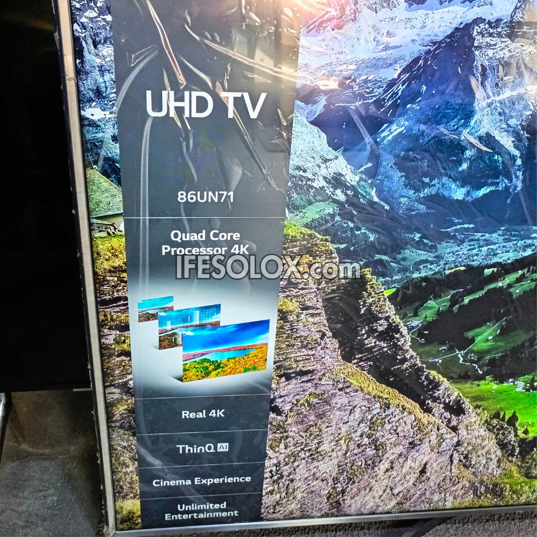 LG 86 Inch 86UN71 Series AI Thinq webOS Smart 4K UHD Satellite TV (Bluetooth, WiFi, Miracast, AirPlay) - Foreign Used