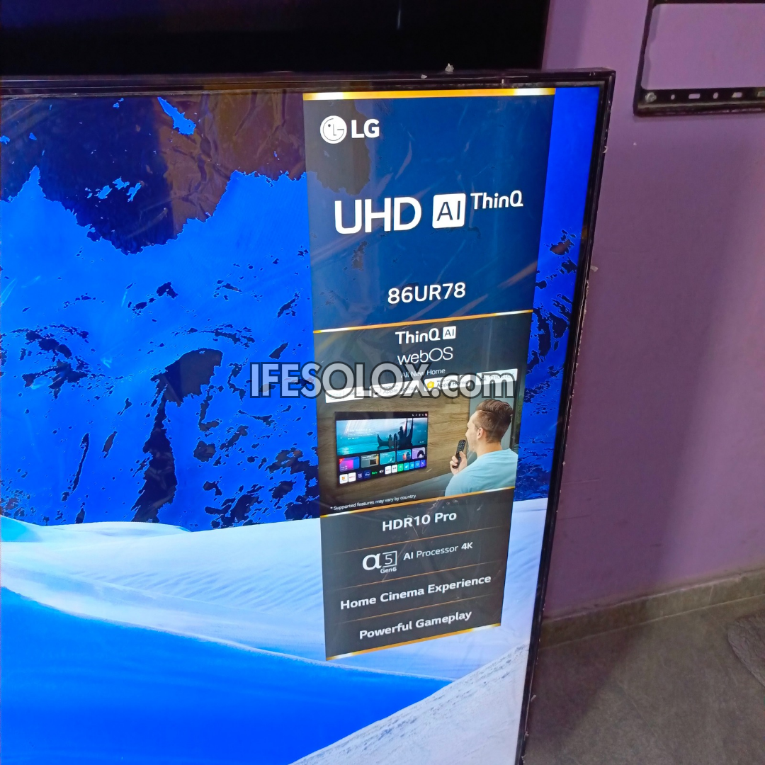 LG 86 Inch UR78 Series AI Thinq webOS 4K UHD Smart TV (Active HDR, Bluetooth, WiFi, Miracast, AirPlay) - Foreign Used