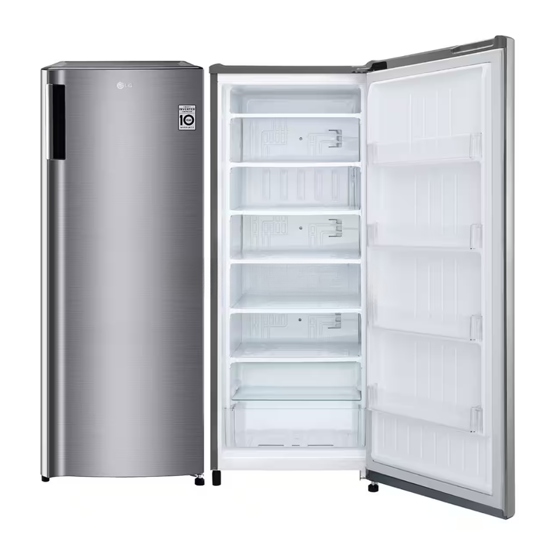 LG GN-304SL 168L Turbo Freeze Smart Inverter Upright Freezer (Silver) with Low Voltage Stability - Brand New