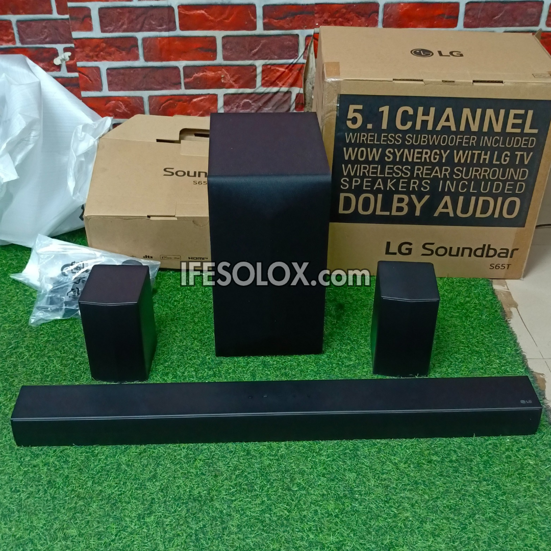 LG S65TR 5.1Ch 600W Dolby Digital Sound Bar with Wireless Subwoofer and Rear Speakers