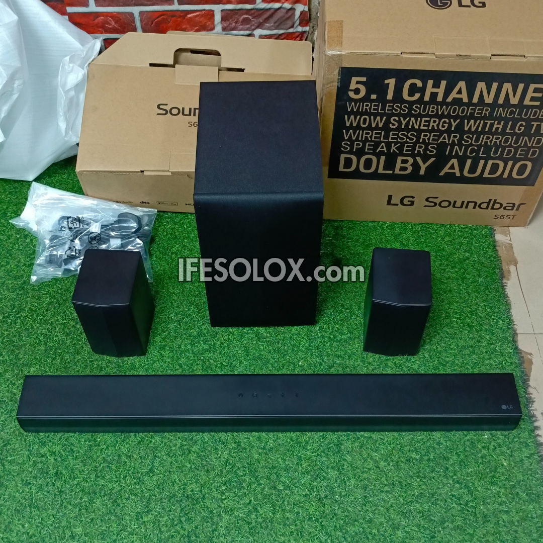 LG S65TR 5.1Ch 600W Dolby Digital Sound Bar with Wireless Subwoofer and Rear Speakers
