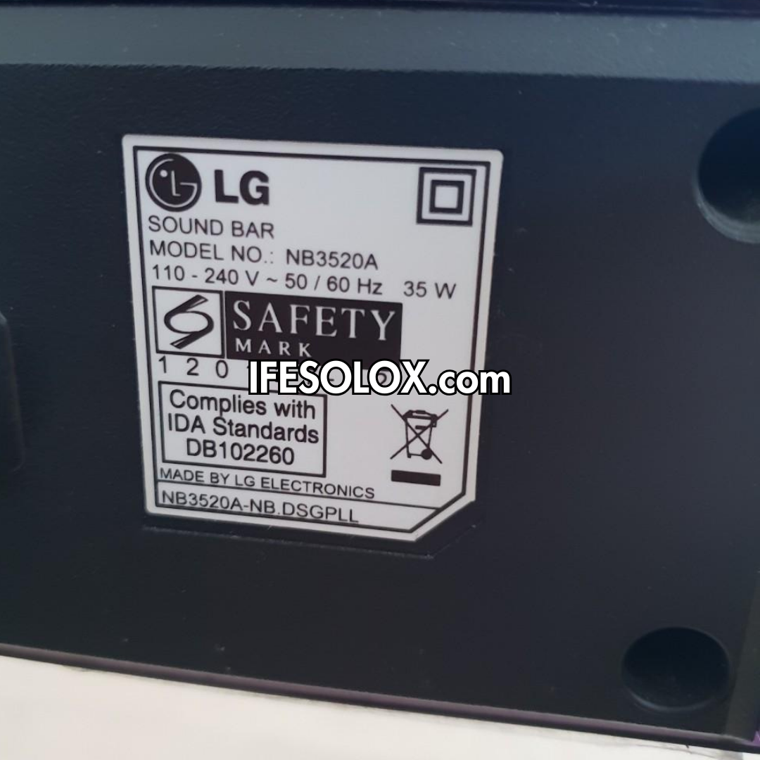 LG NB3520A 2.1Ch 300W High Resolution Bluetooth Sound Bar with Wireless Subwoofer - Foreign Used