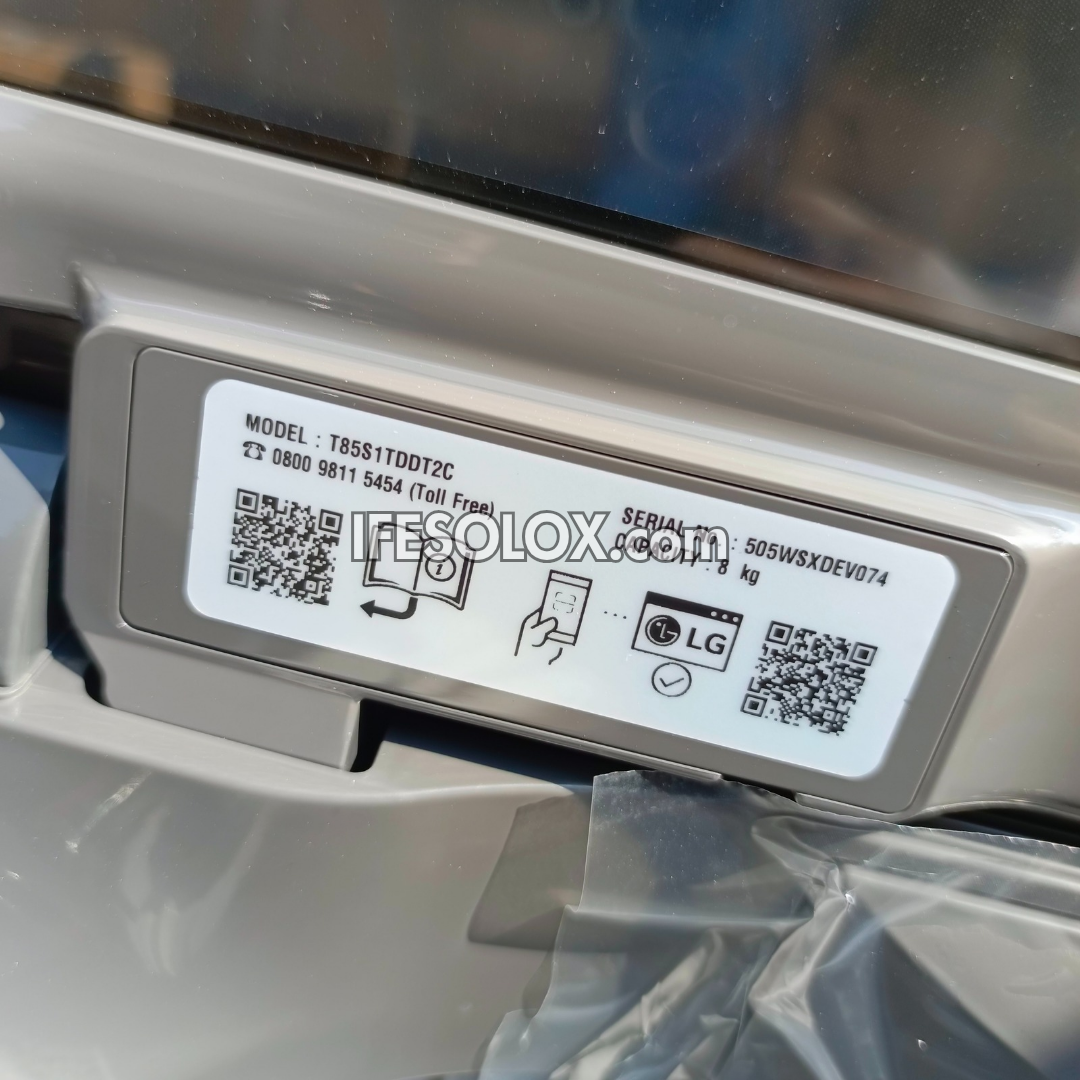 LG T85S1TDDT2C 8kg Top Load Smart Inverter Automatic Washing Machine - Brand New