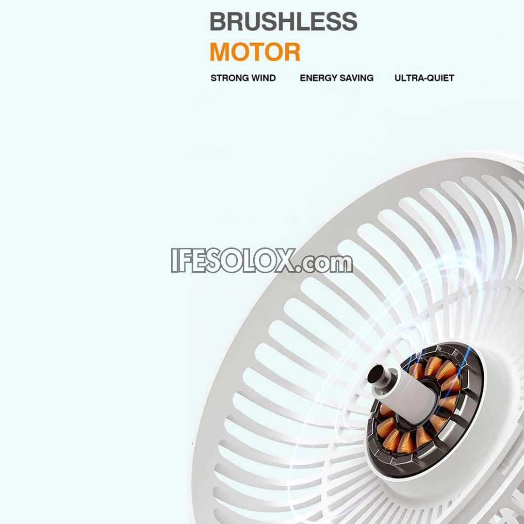 LONTOR 7" Rechargeable Mini-Fan with 3-Blades and Harmonious Night Light (CTL-MF030-7) - Brand New