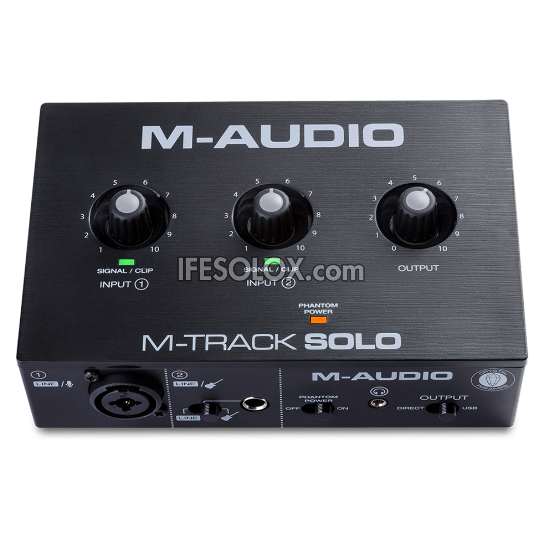 M-Audio M-Track Solo 2-Channel USB Audio Interface with 1 Crystal Preamp and Instrument Input - Brand New