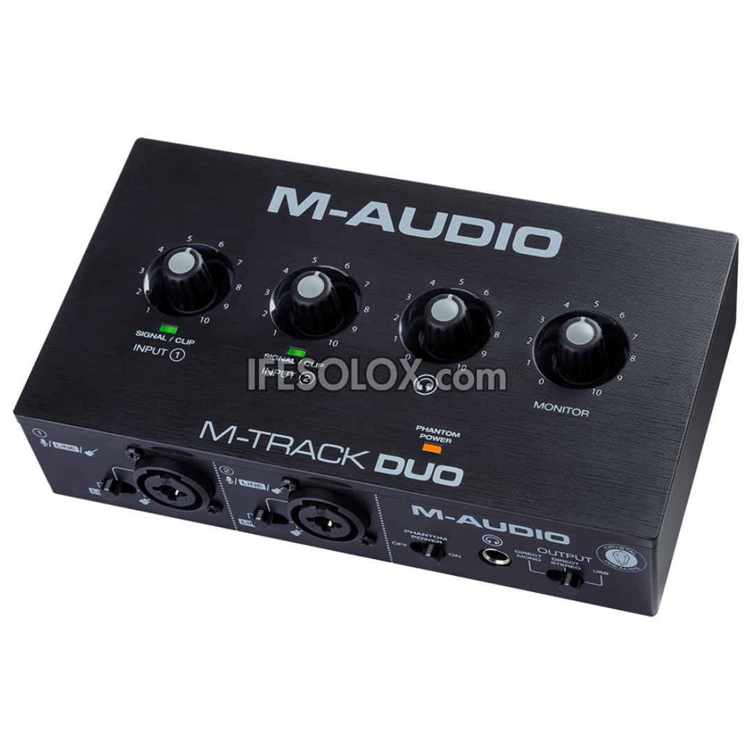 M-AUDIO M-Track Duo 2-Channel USB Audio Interface with 2 Crystal Preamp Combo Input - Brand New