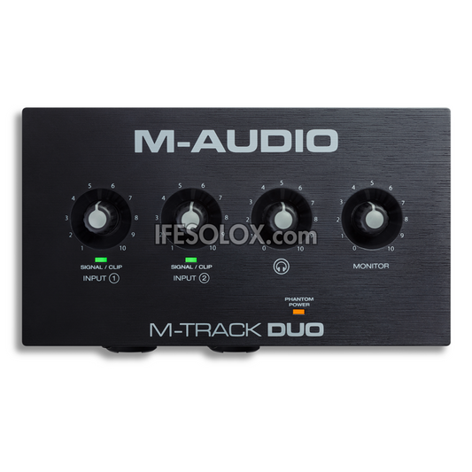 M-AUDIO M-Track Duo 2-Channel USB Audio Interface with 2 Crystal Preamp Combo Input - Brand New