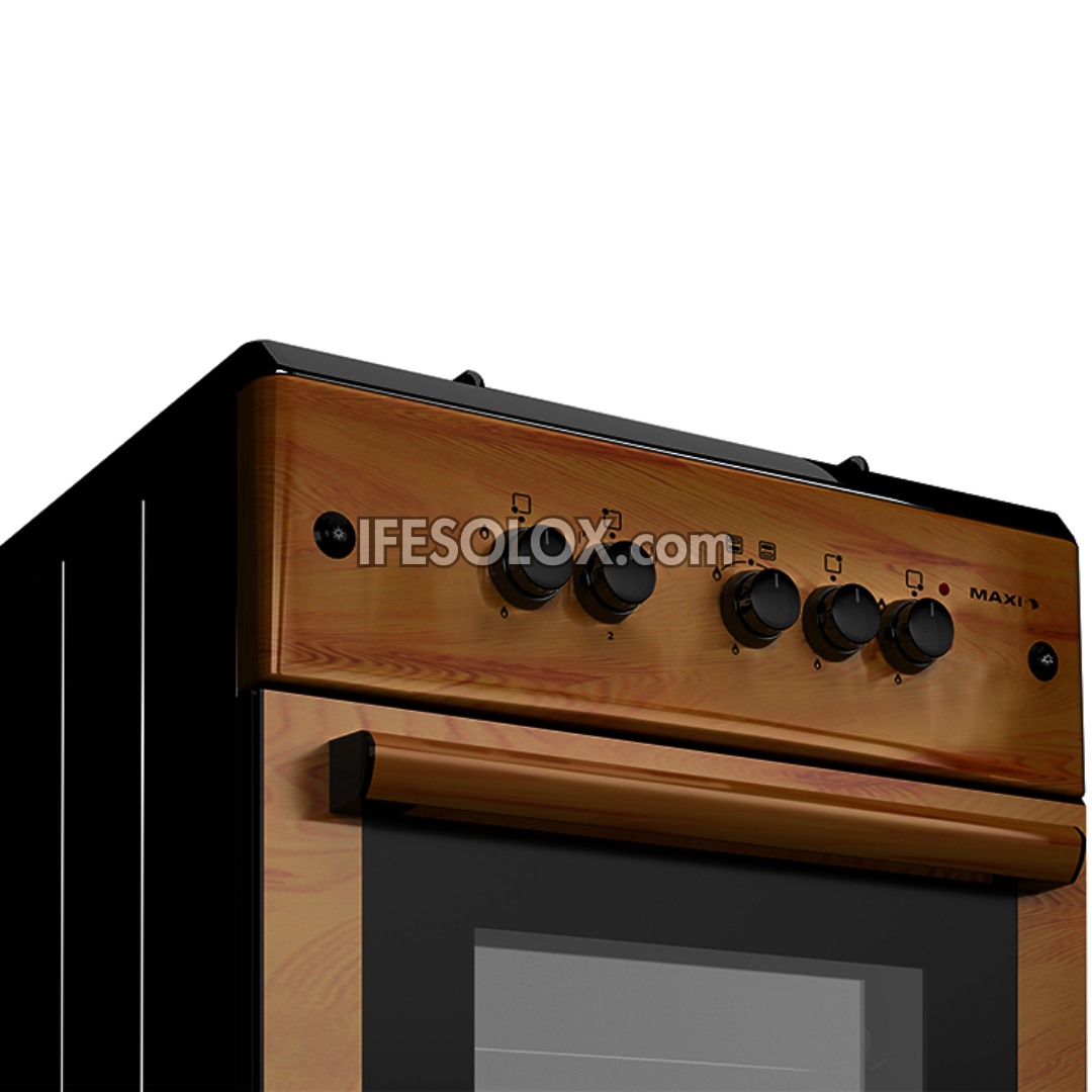 MAXI 60x60 (3+1) Oven Gas Cooker with 3 Gas Burners and 1 Electric Plate (IGL WOOD) - Brand New