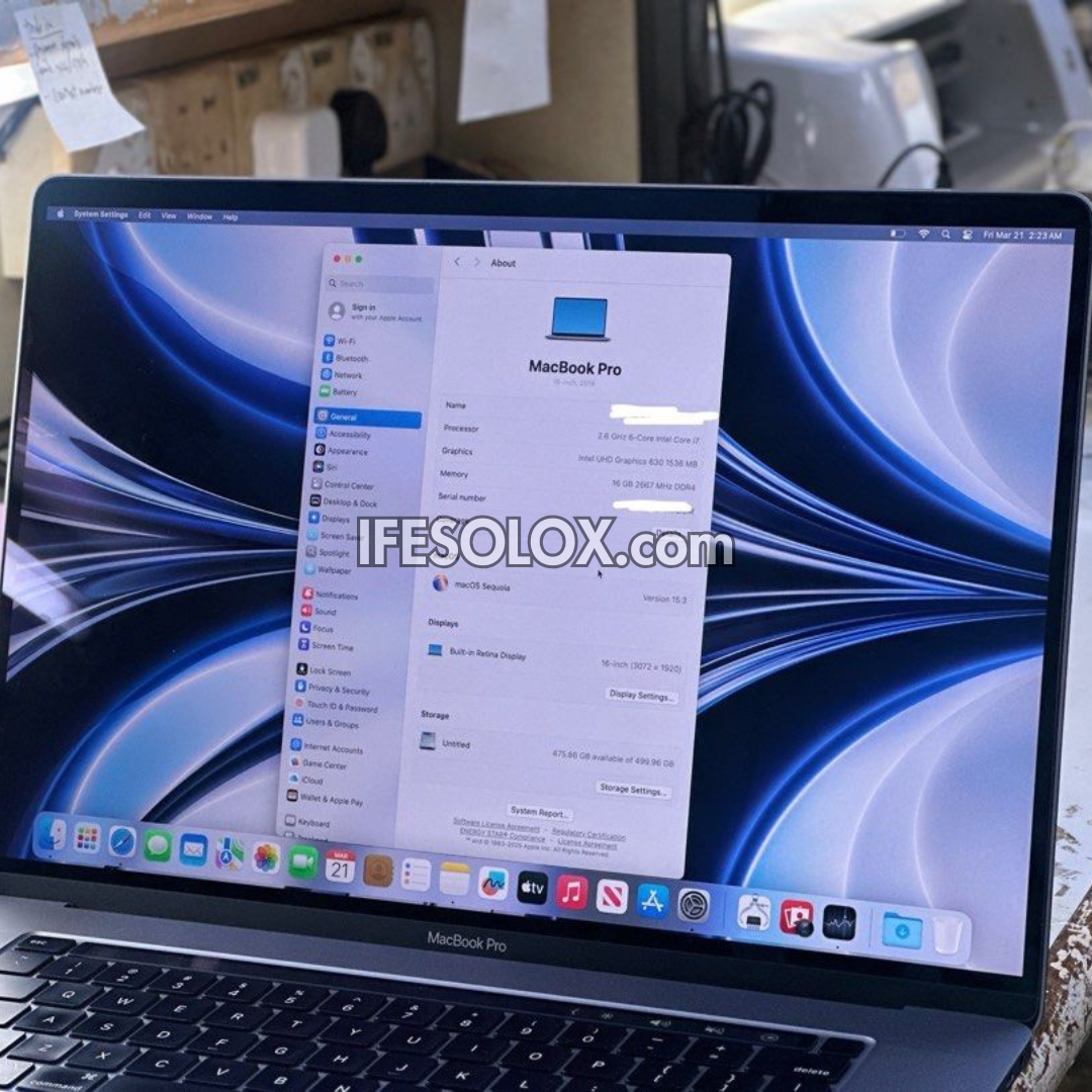 MacBook Pro 2019 16" Retina Display Laptop with Intel Core i7 9th Gen, 16GB DDR4 RAM, 512GB SSD - Foreign Used