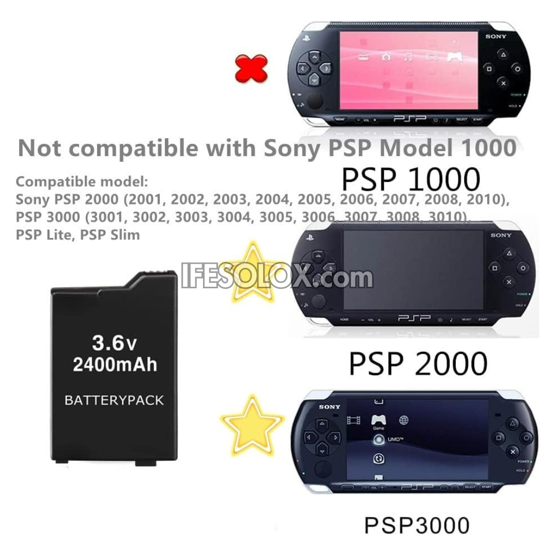 AC Adapter Power Charger and PSP Battery for Sony PSP 2000 and PSP 3000