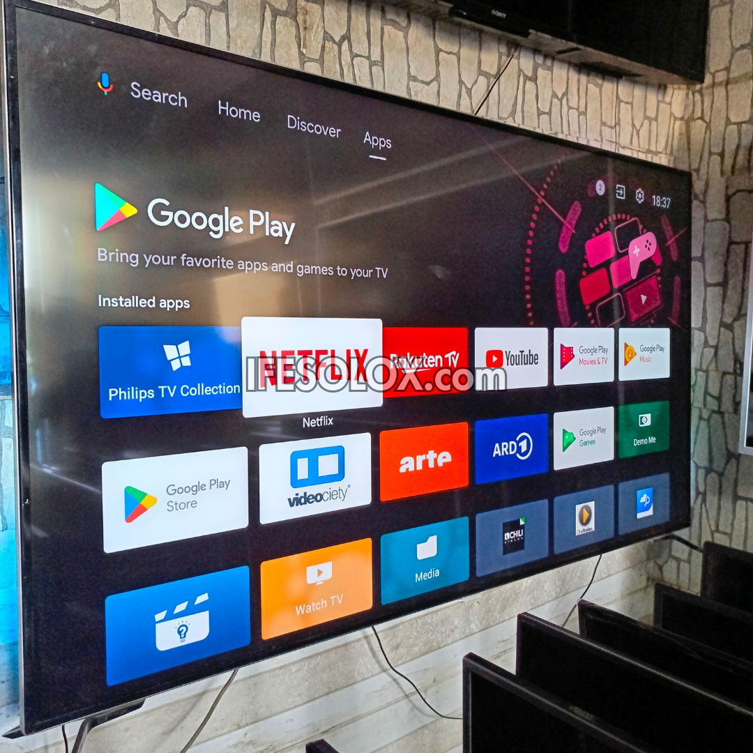 Philips 75 Inch 75PUS7304/12 Smart 4K UHD Android TV with 3-sided Ambilight, WiFi and Bluetooth - Foreign Used