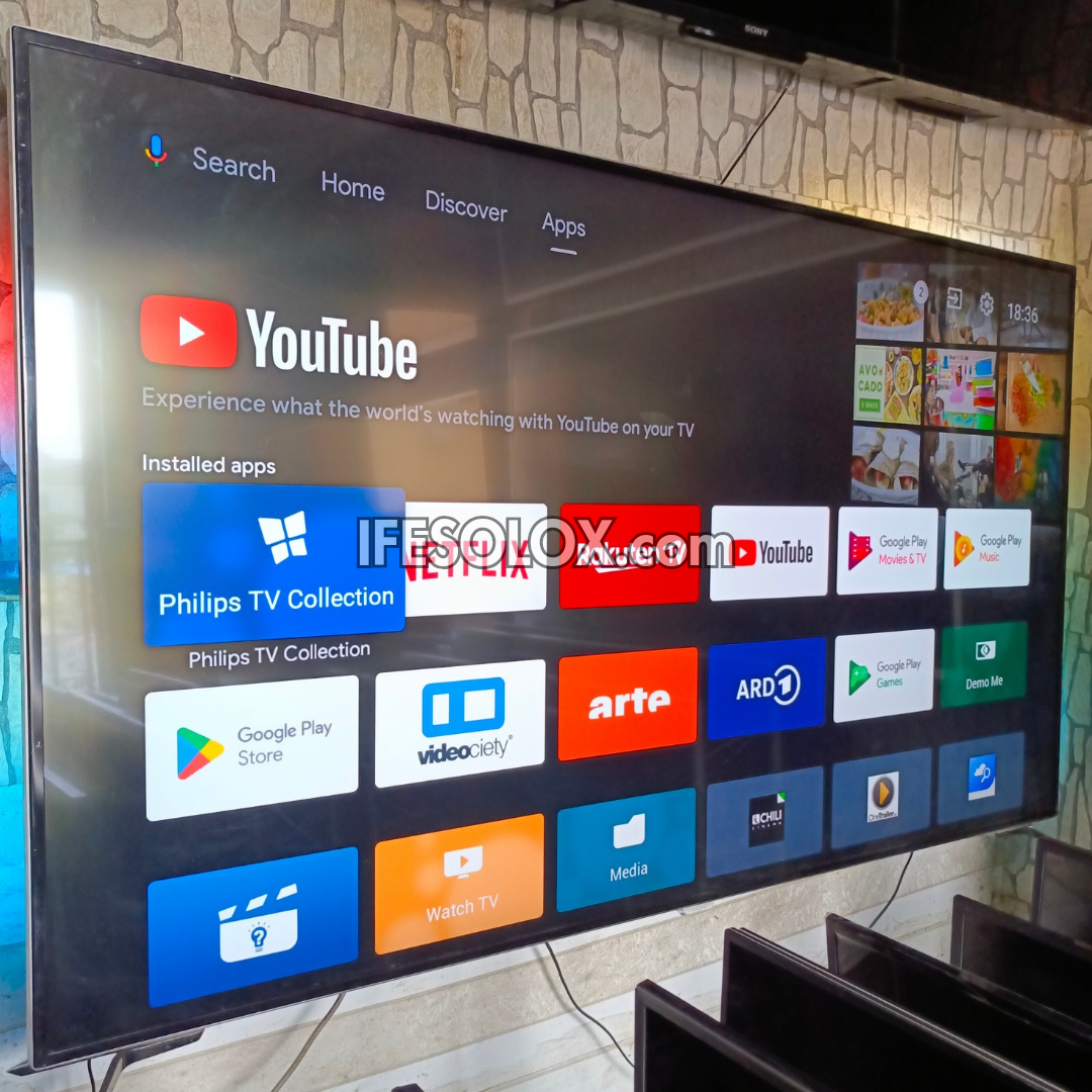 Philips 75 Inch 75PUS7304/12 Smart 4K UHD Android TV with 3-sided Ambilight, WiFi and Bluetooth - Foreign Used