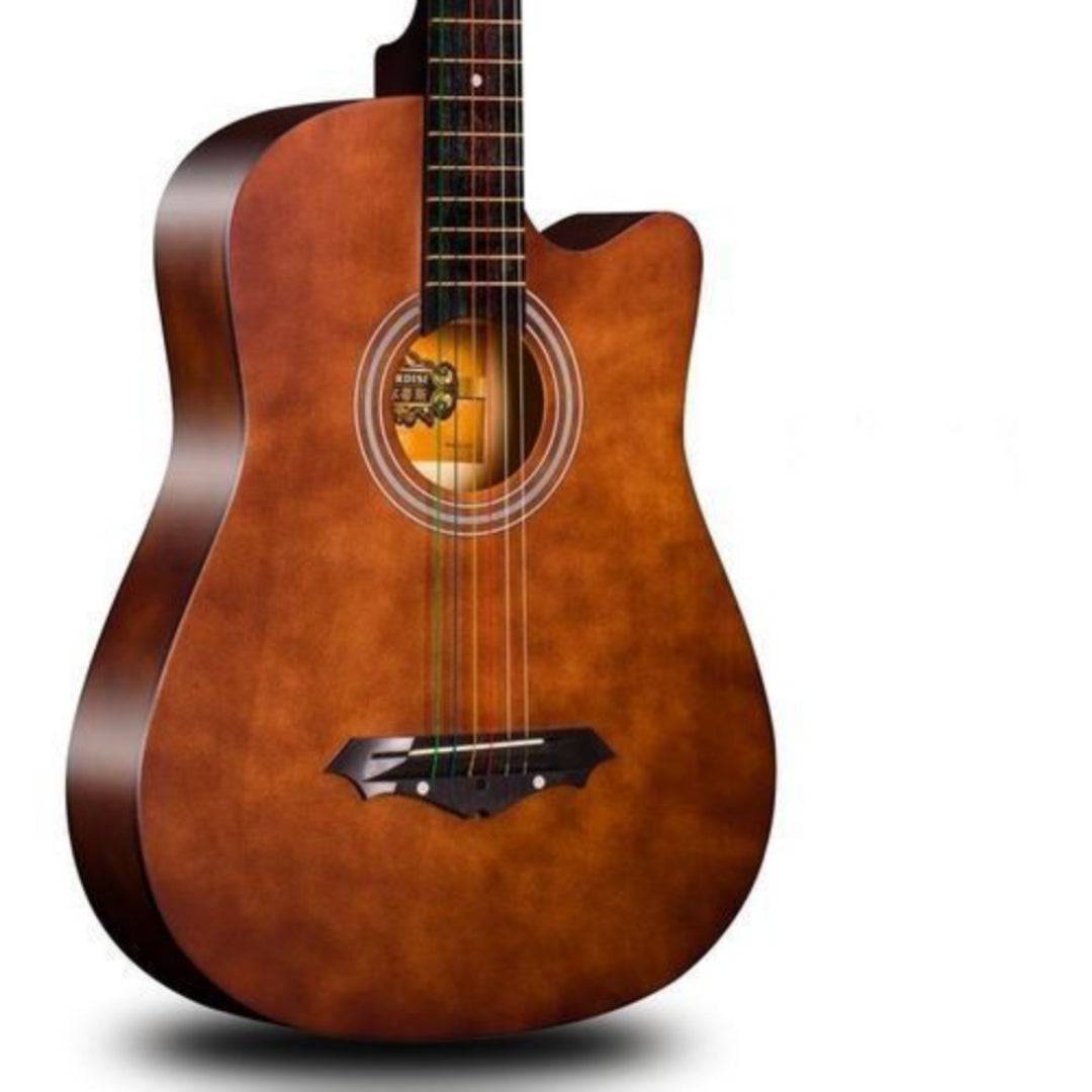 Classic 38 Brown Single-cut Acoustic Guitar with Belt and Bag