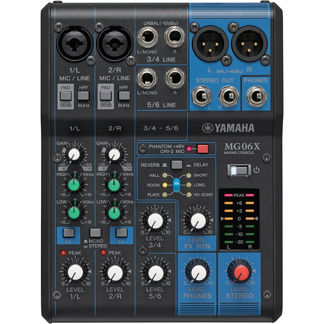 Yamaha MG06X 6-Channel Compact Stereo Mixer with Effects - Brand New