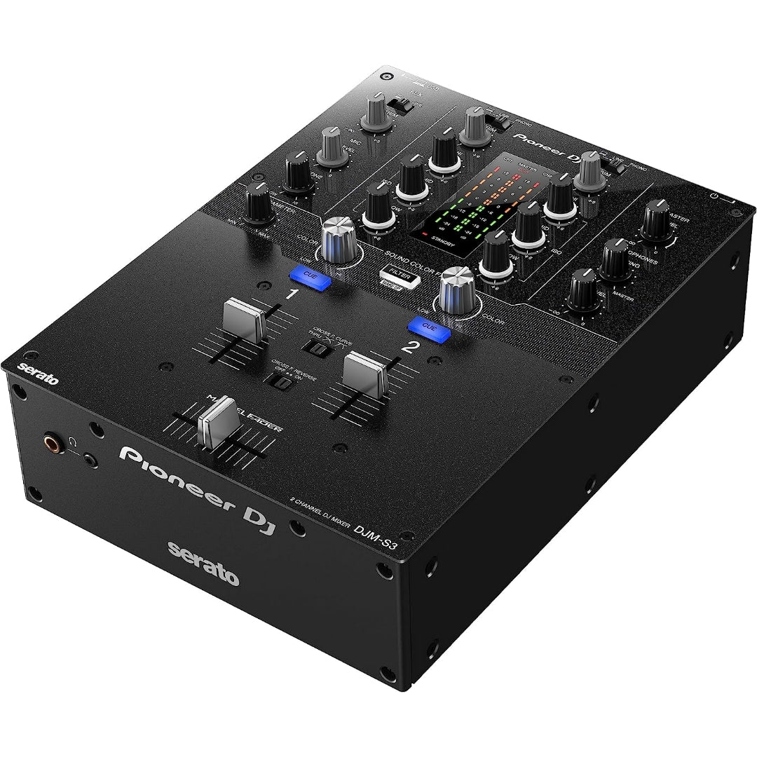Pioneer Dj DJM-S3 2-Channel Serato DJ Mixer - Angle View