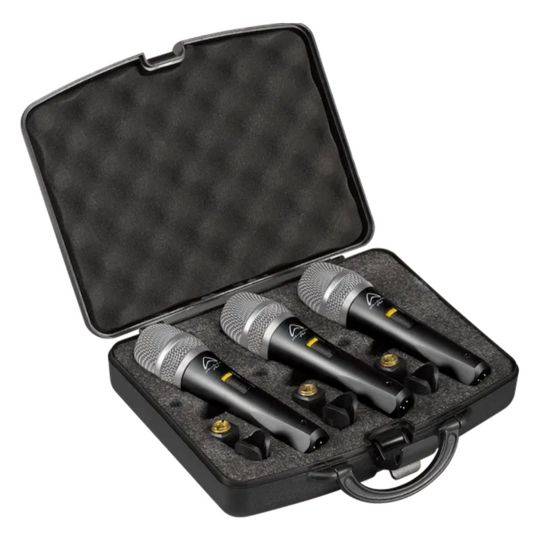 Wharfedale Pro DM57 (3 Mic Pack) Super-cardioid Dynamic Vocal Microphone - Brand New