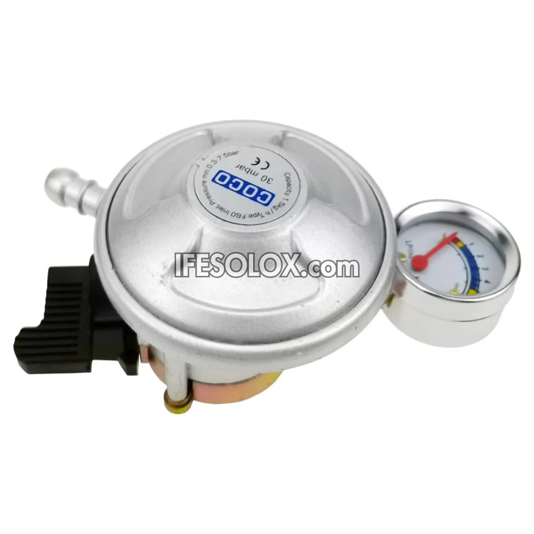 Premium Clip-on Gas Cylinder LPG Regulator with Pressure Gauge - Brand New