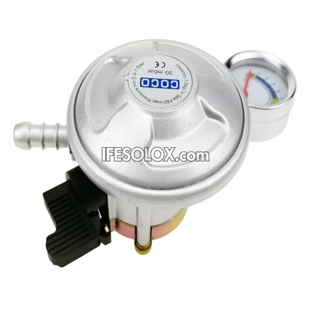 Premium Clip-on Gas Cylinder LPG Regulator with Pressure Gauge - Brand New