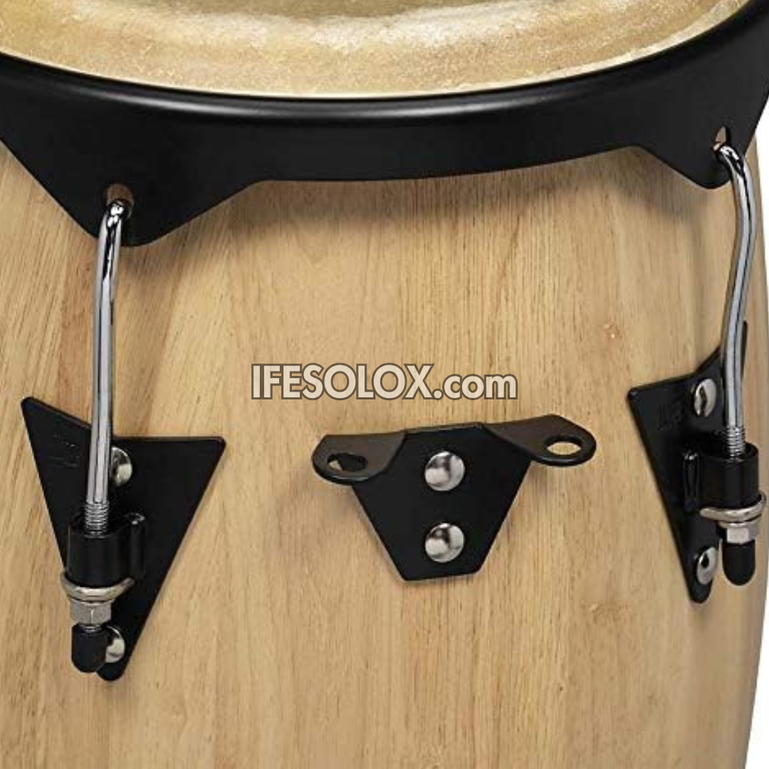 Premium 28-inch Conga Drum Set with Natural Satin Finish and a Height Adjustable Tripod Stand - Brand New
