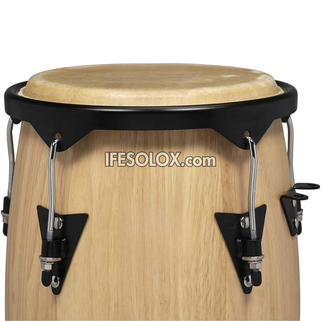 Premium 28-inch Conga Drum Set with Natural Satin Finish and a Height Adjustable Tripod Stand - Brand New