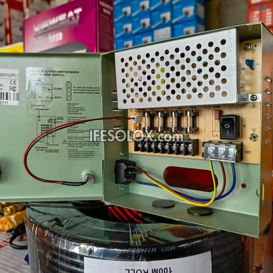 Professional 4-Way 12V DC CCTV Power Supply Box with Individual Fuse - Brand New