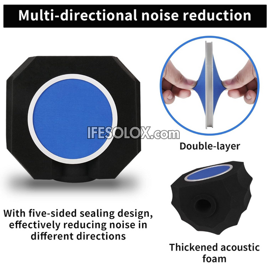 Professional Microphone Isolation Wind Shield with Pop Filter for Recording Studio - Brand New