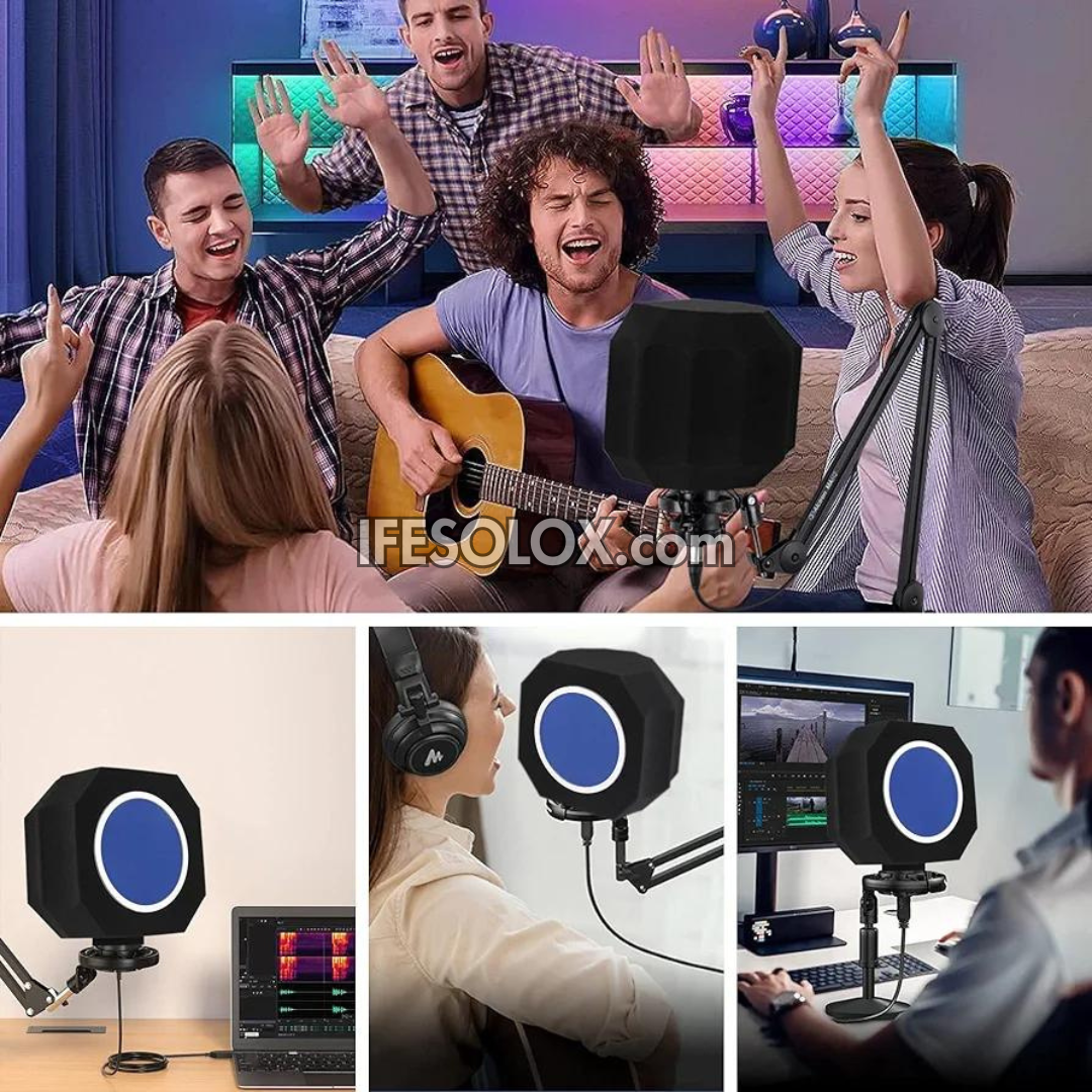 Professional Microphone Isolation Wind Shield with Pop Filter for Recording Studio - Brand New