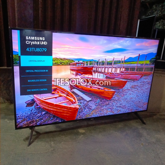 SAMSUNG 43 Inch UE43TU8000 series 2020 Crystal 4K Premium UHD Smart Frameless TV (WiFi, AirPlay, Miracast) - UK Used