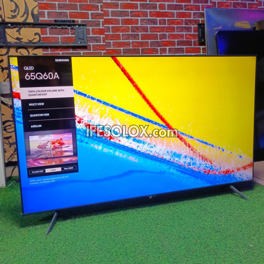 SAMSUNG 65 Inch QLED Q60A Certified True 4K UHD Quantum HDR Smart Frameless QLED TV - Foreign Used