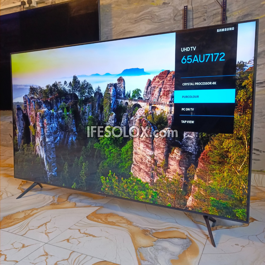 SAMSUNG 65 Inch UE65AU7172 Series 2021 Crystal UHD Smart 4K Frameless Apple TV with Bluetooth, Miracast, AirPlay 2 - UK Used