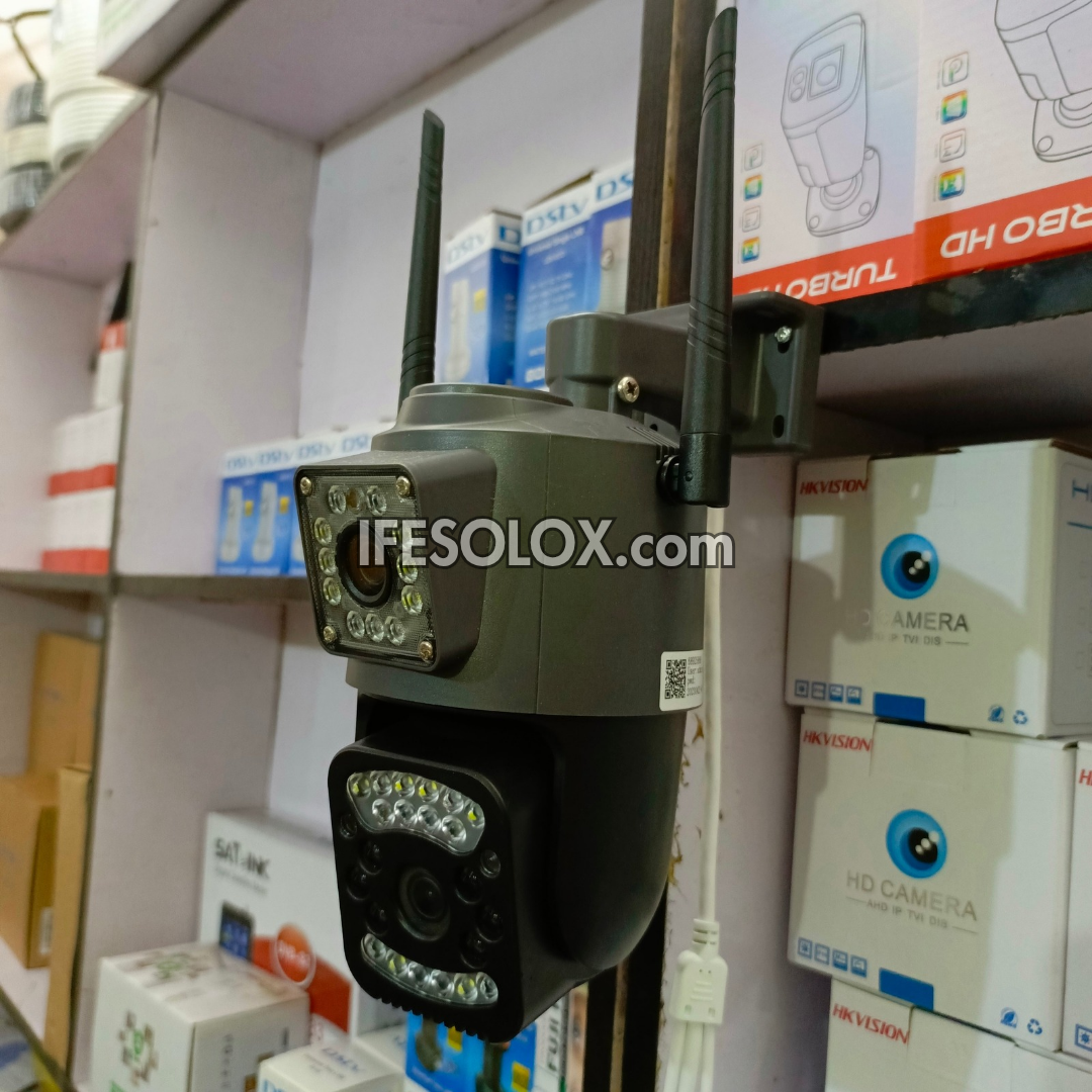 SLX 3MP Dual Lens PoE IP Camera
(1 Bullet Camera and 1 PTZ Camera) with WiFi, 4G SIM, Night Vision, 2-way Audio and Motion Detection - Brand New