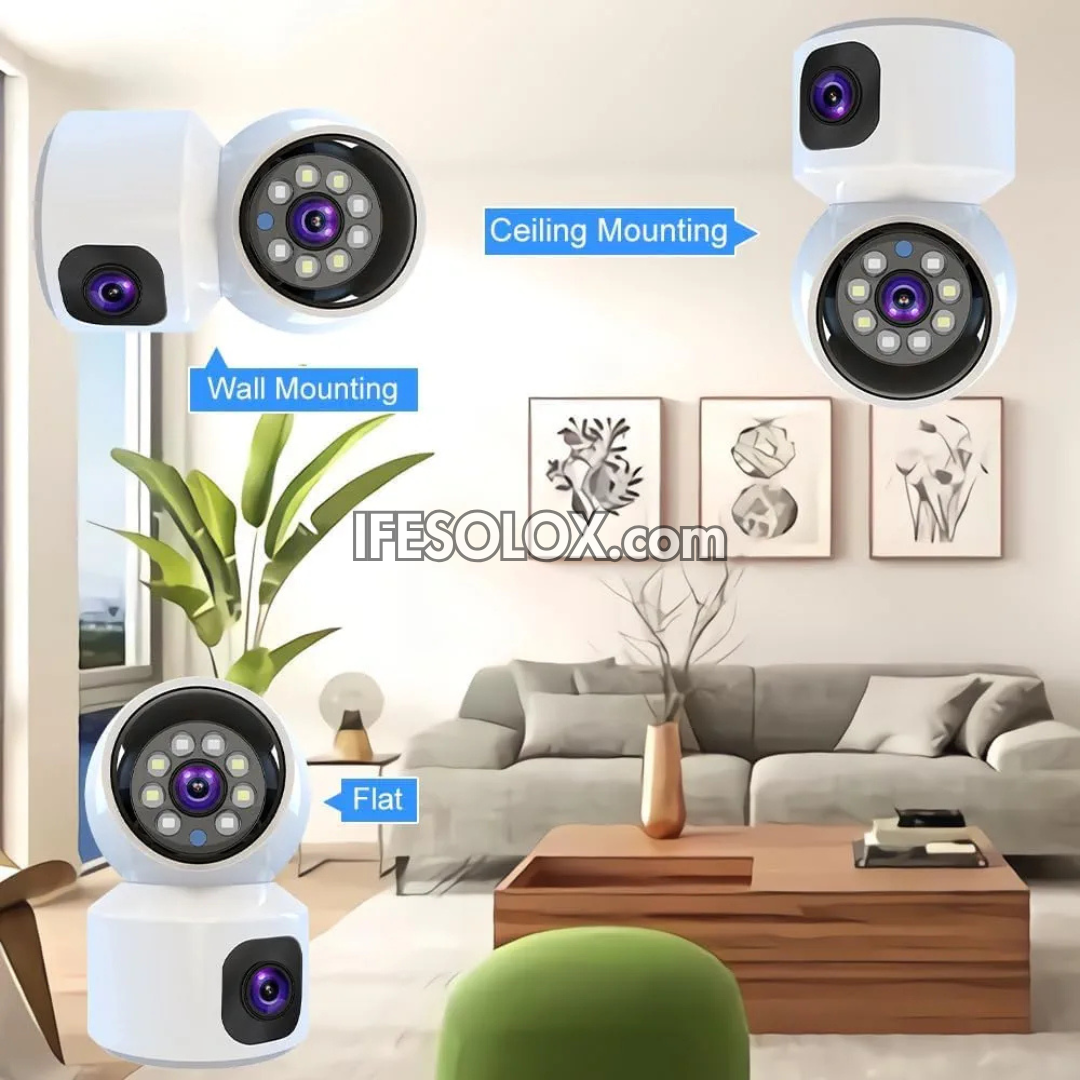 SLX Dual Lens Battery Powered Indoor IP Security Camera with 2-Way Audio, PTZ, WiFi, 4G, Motion Detection - Brand New