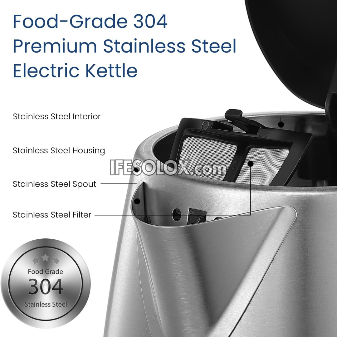 SLX EKST02 1.7-Liter Fast Boil Stainless Electric Kettle with Auto Shut-off and Boil-dry Protection - Brand New