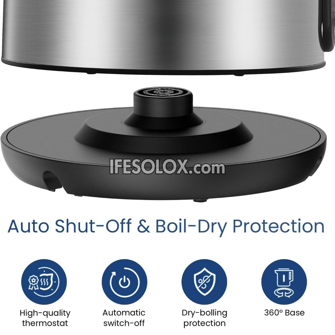 SLX EKST02 1.7-Liter Fast Boil Stainless Electric Kettle with Auto Shut-off and Boil-dry Protection - Brand New
