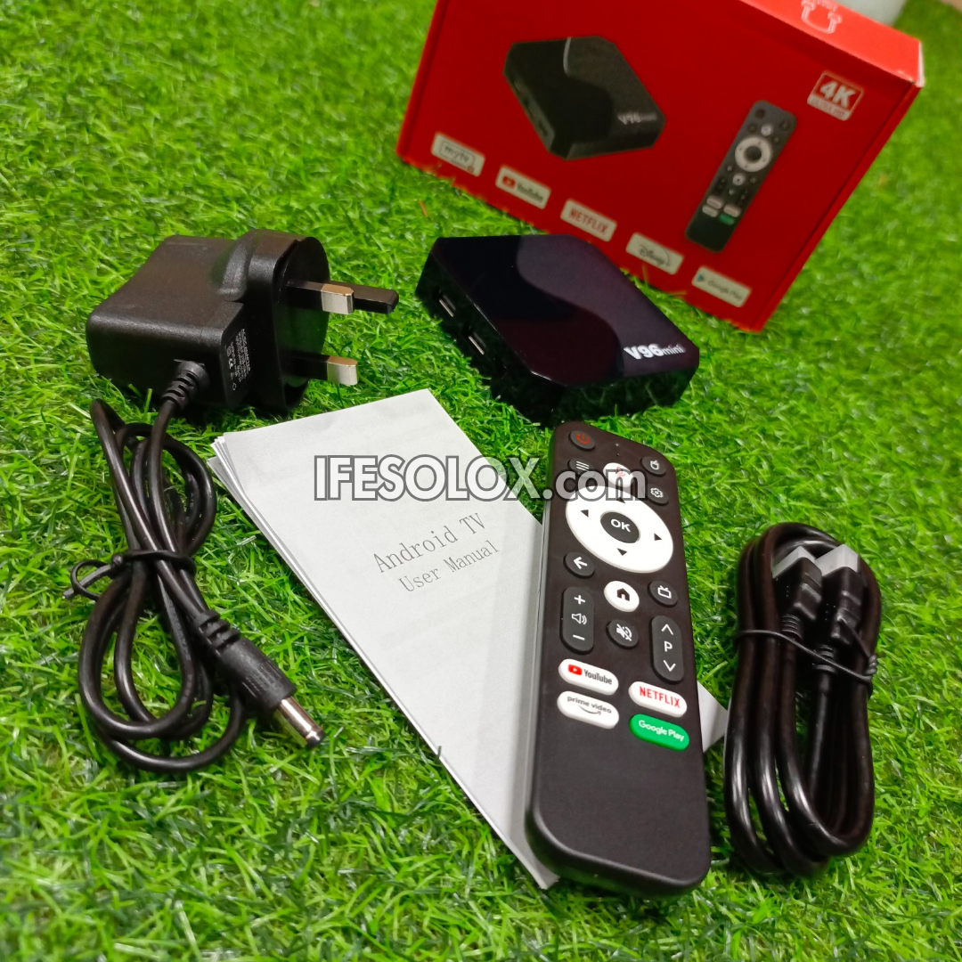 SLX V96MINI androidTV 2GB/16GB Smart Android 12 Box with Bluetooth, WiFi and Voice Control Remote (Google Certified)