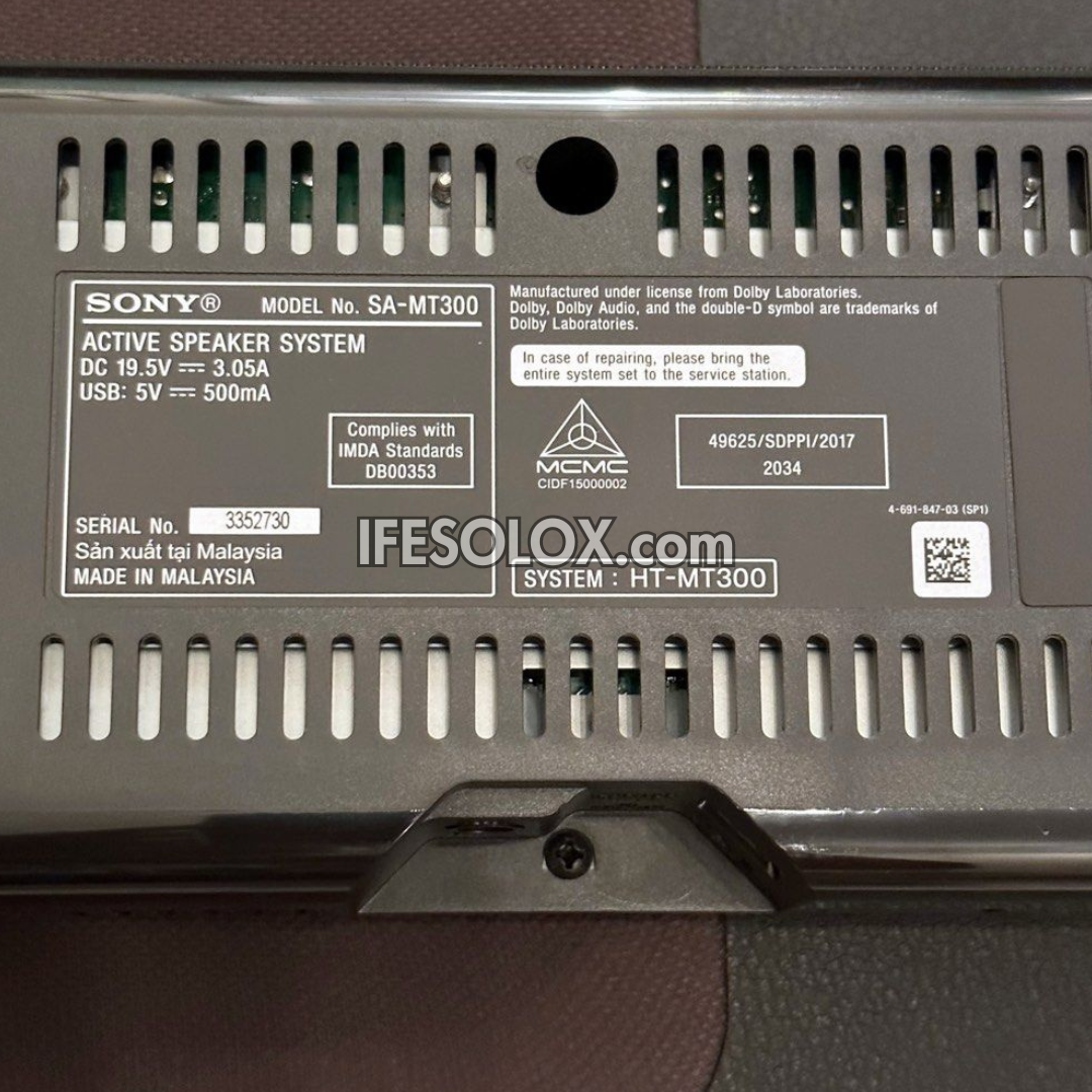 SONY HT-MT300 2.1Ch 100W Compact Bluetooth Sound Bar with Wireless Subwoofer - Foreign Used