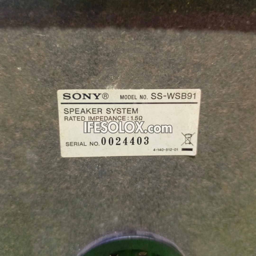 SONY SS-WSB91 1.5 ohms Home Theater Passive Subwoofer - Foreign Used