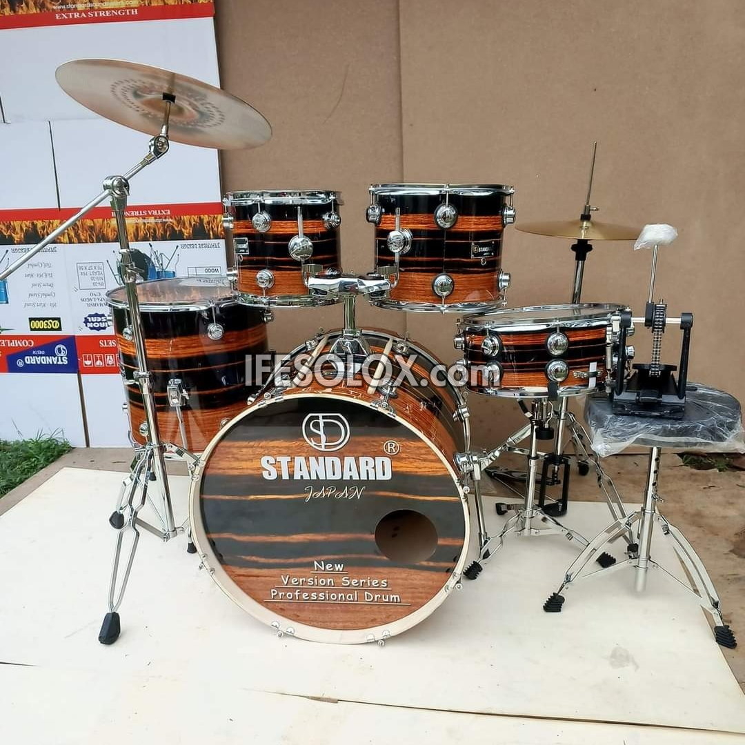 STANDARD 5-Piece Single Pole Professional Complete Acoustic Drum Set (Vers01) - Brand New