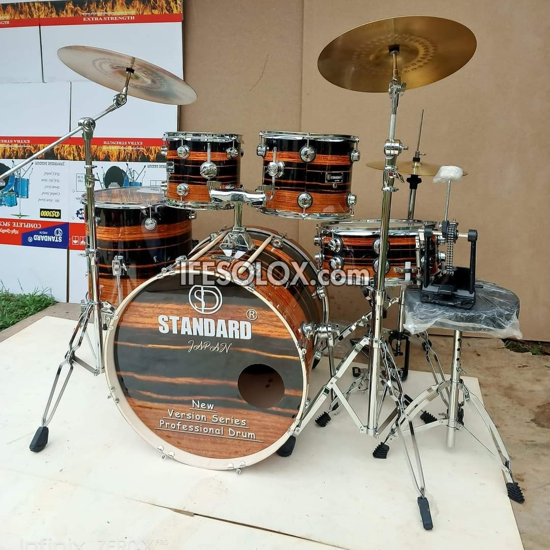 STANDARD 5-Piece Single Pole Professional Complete Acoustic Drum Set (Vers01) - Brand New