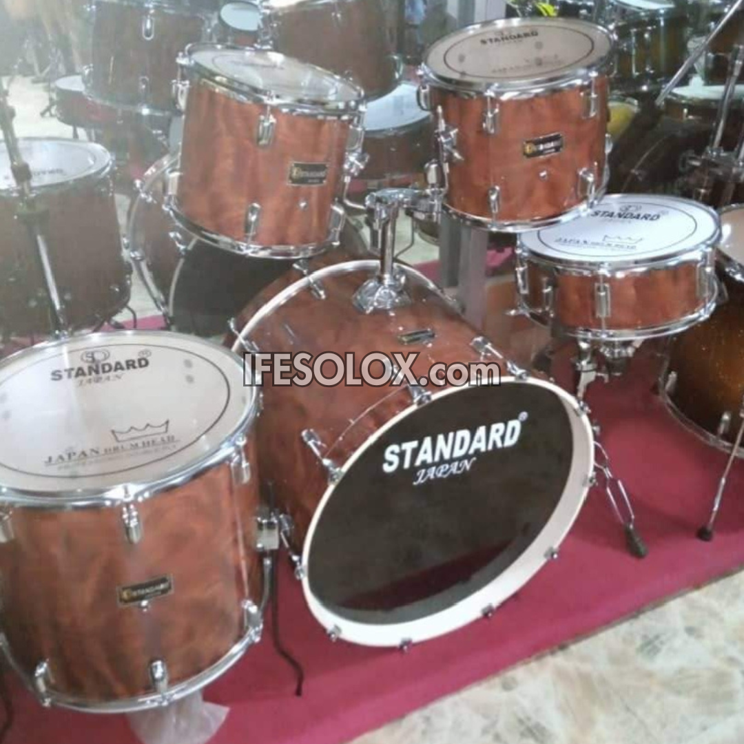 STANDARD 5-Piece Single Pole Professional Complete Acoustic Drum Set (Vers08) - Brand New