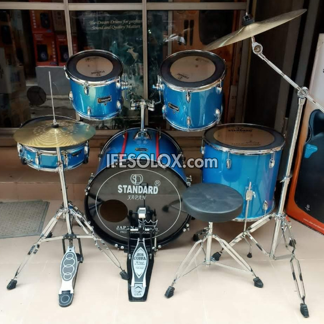 STANDARD 5-Piece Single Pole Professional Complete Acoustic Drum Set (Vers07) - Brand New