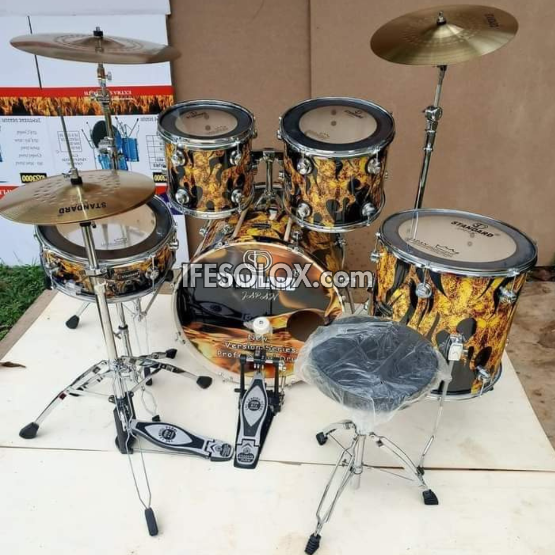 STANDARD 5-Piece Single Pole Professional Complete Acoustic Drum Set (Vers02) - Brand New