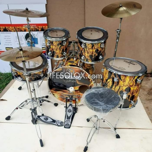 STANDARD 5-Piece Single Pole Professional Complete Acoustic Drum Set (Vers02) - Brand New