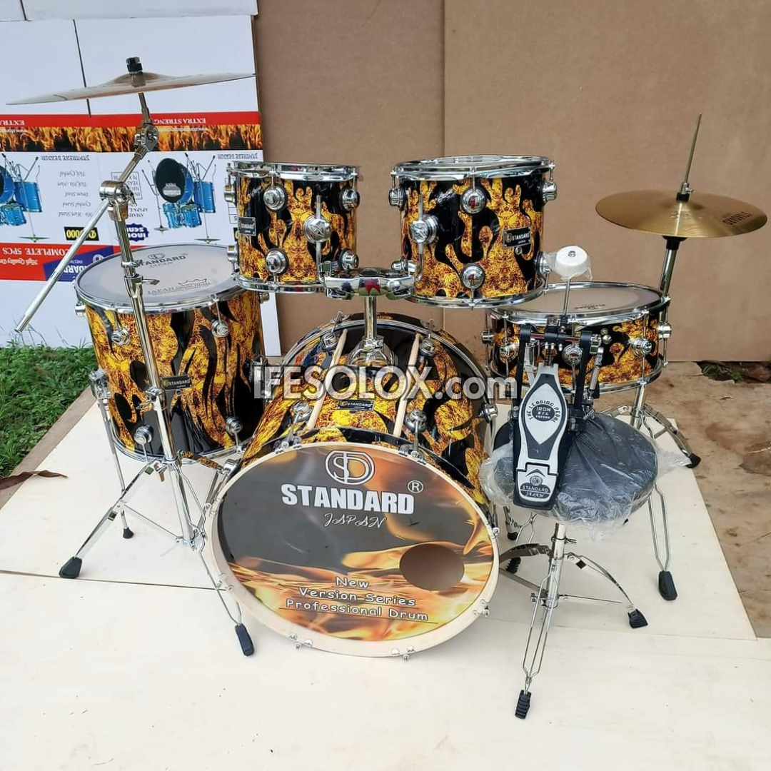 STANDARD 5-Piece Single Pole Professional Complete Acoustic Drum Set (Vers02) - Brand New