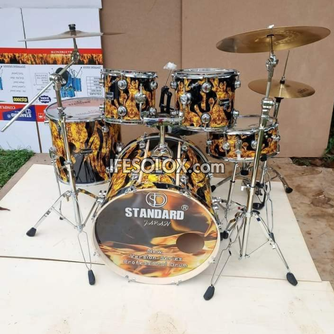 STANDARD 5-Piece Single Pole Professional Complete Acoustic Drum Set (Vers02) - Brand New